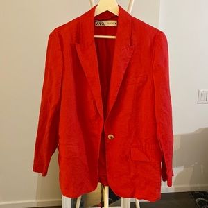Zara Women’s Red Blazer Size S in Good Condition